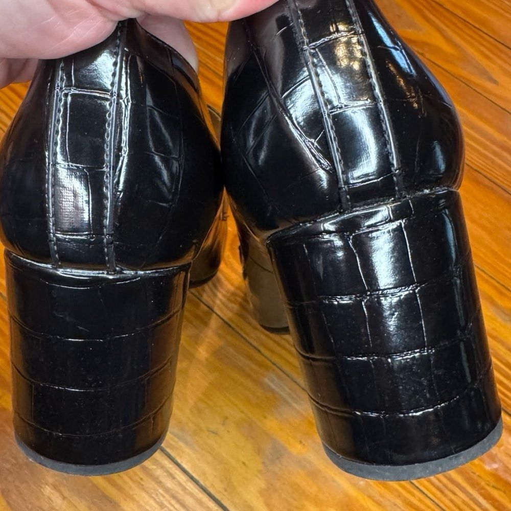Liz Claiborne Melba Crocodile Leather Block Heels Size 8.5 M - Picture 10 of 11